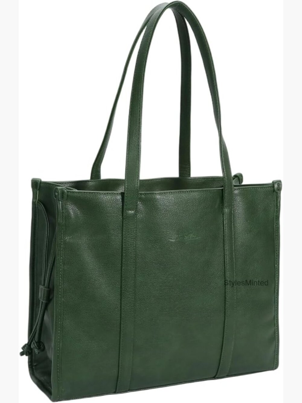 Large PU Leather Drawstring Tote Bag for Women Travel Shopper Handbag